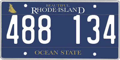 RI license plate 488134