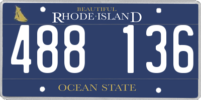 RI license plate 488136