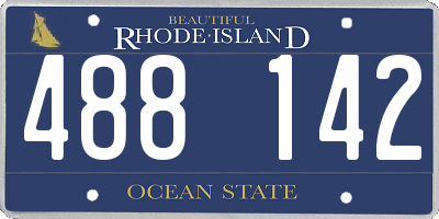 RI license plate 488142