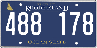 RI license plate 488178