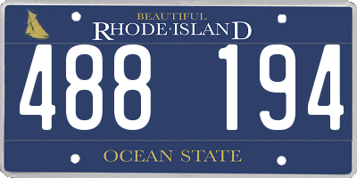 RI license plate 488194