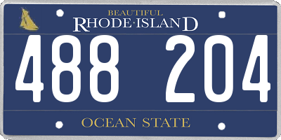 RI license plate 488204