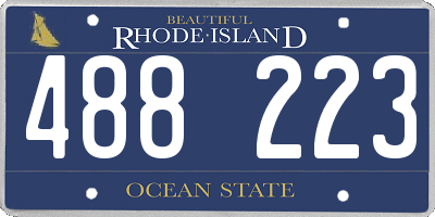 RI license plate 488223