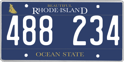 RI license plate 488234