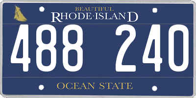 RI license plate 488240