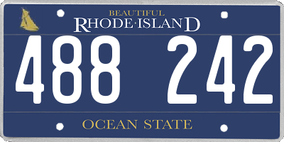 RI license plate 488242