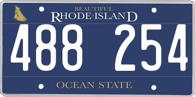 RI license plate 488254