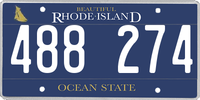 RI license plate 488274