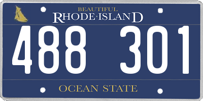 RI license plate 488301