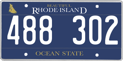 RI license plate 488302