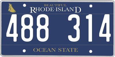 RI license plate 488314