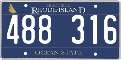 RI license plate 488316