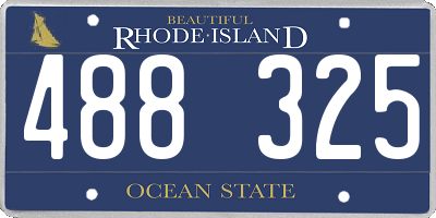 RI license plate 488325