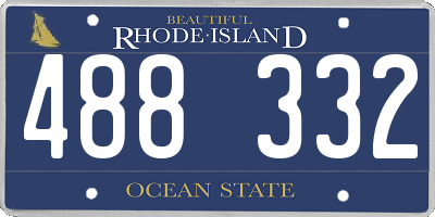 RI license plate 488332