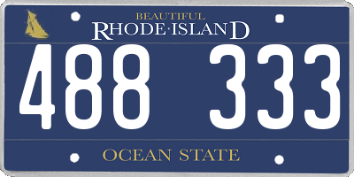 RI license plate 488333