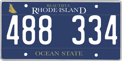 RI license plate 488334