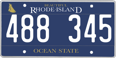 RI license plate 488345