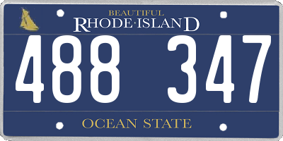 RI license plate 488347