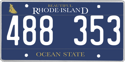 RI license plate 488353