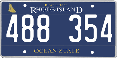 RI license plate 488354