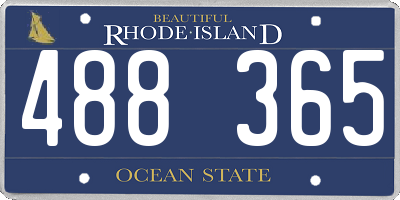 RI license plate 488365