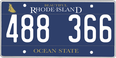 RI license plate 488366