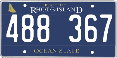 RI license plate 488367