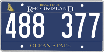 RI license plate 488377
