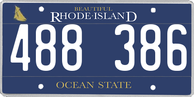 RI license plate 488386