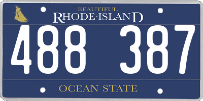 RI license plate 488387