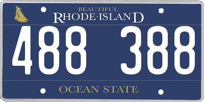 RI license plate 488388