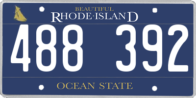 RI license plate 488392