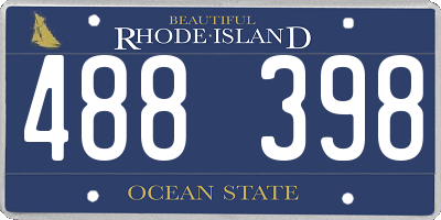 RI license plate 488398