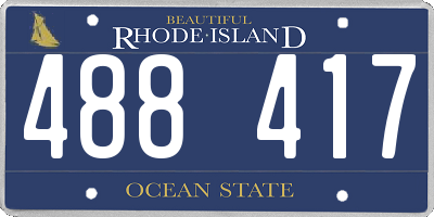 RI license plate 488417