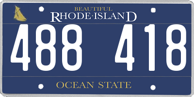 RI license plate 488418