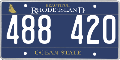 RI license plate 488420