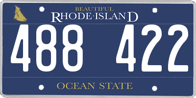 RI license plate 488422