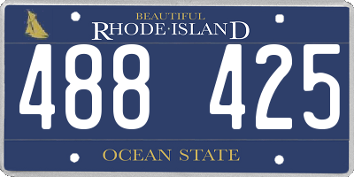 RI license plate 488425