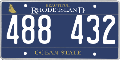RI license plate 488432