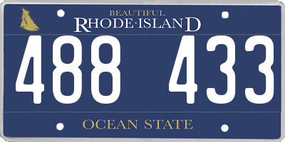 RI license plate 488433