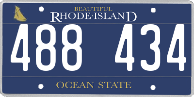RI license plate 488434