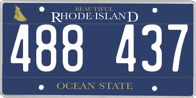 RI license plate 488437