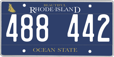 RI license plate 488442