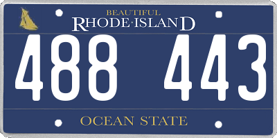 RI license plate 488443