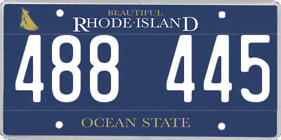 RI license plate 488445