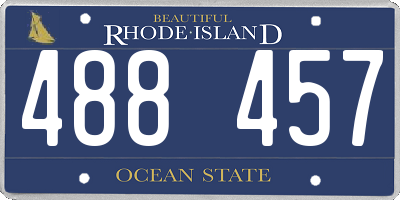 RI license plate 488457