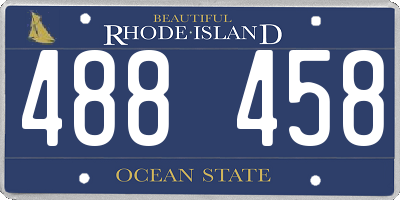 RI license plate 488458