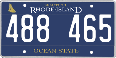 RI license plate 488465