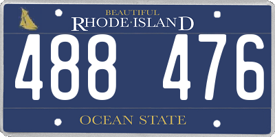 RI license plate 488476