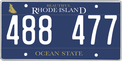 RI license plate 488477